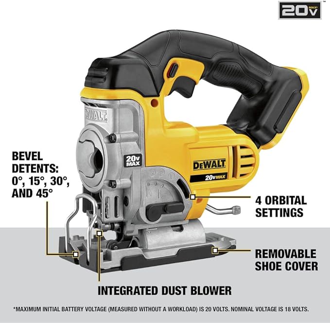 DEWALT 20V MAX Jig Saw, Tool Only (DCS331B)