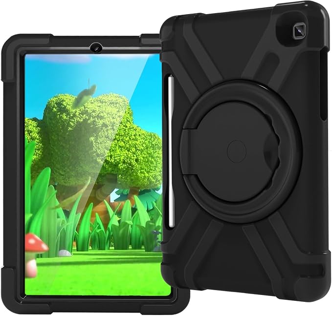 AKABEILA Compatible with Amazon Fire HD 8 2020/2022 Tablet Case，Rugged Kids Case with Stand Lightweight Shockproof Kids Friendly Tablet Cover Black