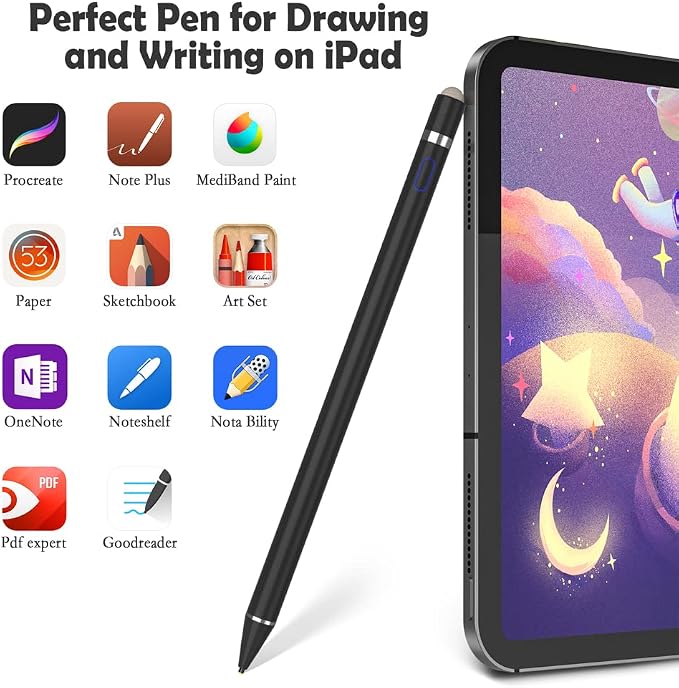 Active Stylus Pen for Touch ScreensDual Pen Tips for iOS &amp Android Drawing &amp WritingHigh Precise Digital Pencil for Apple iPhone 16/15/14/13/12/11/X/8iPad Air/Pro/MiniPhone/Tablet/Sam-sung