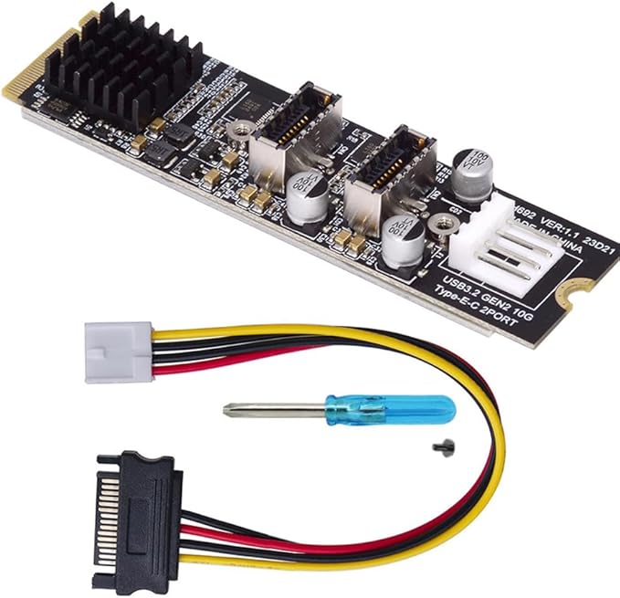 cablecc 5Gbps Type-E USB 3.1 Front Panel Socket &amp USB 2.0 to NVME NGFF M-Key Express Card VL805 Adapter for Motherboard
