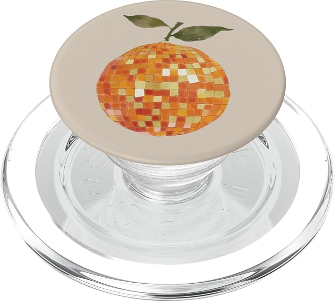 Orange Disco Fruit Illustration Print PopSockets PopWallet for MagSafe