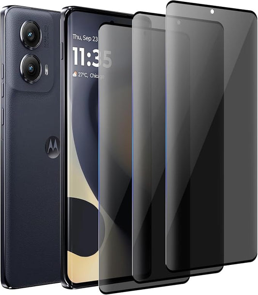 (3 Pack) for Motorola Edge 2024 Privacy Screen ProtectorAnti-Spy Tempered Glass 9H Hardness Film for Motorola Edge (2024) Anti-Scratch Case Friendly