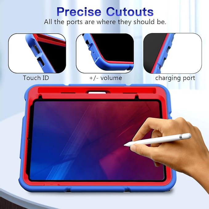 Grifobes Case for iPad mini 7th 2024 (A17 Pro) / Mini 6th Generation 2021 8.3 Heavy Duty Shockproof Cover with Pencil Holder Stand for i Pad Mini 7/6 Gen 8.3 inch Case (Black+Red+Red)