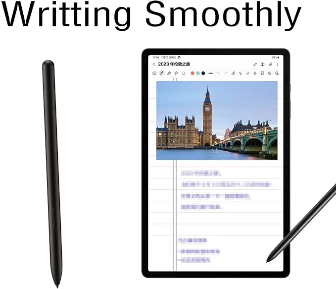Galaxy Tab S9 Ultra S Pen Replacement for Samsung Galaxy Tab S9 Plus Stylus Pen Replacement WithoutBluetooth + Replacement Tips/Nibs + Eject Pin (Black)