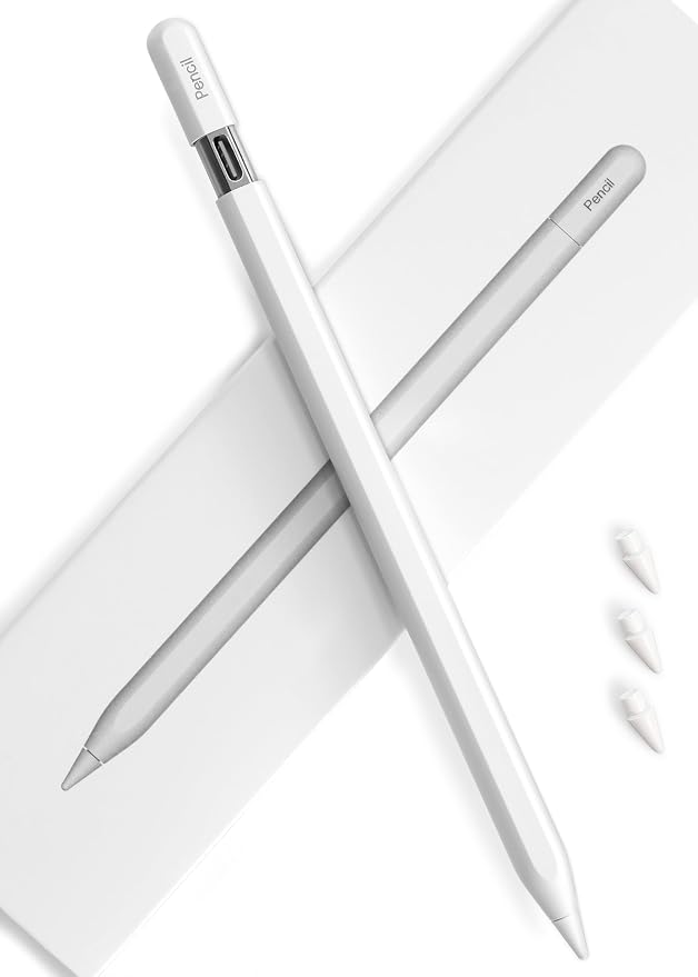 Pencil USB-C for Apple iPad 2018-2026: Slide-Switch Hidden-Port Stylus with Tilt Sensitivity &amp Palm Rejection Pen for iPad 6-11th Mini 5-7th Air 3-5th/M2/M3 Pro 11/12.9/13(M4/M5) Black