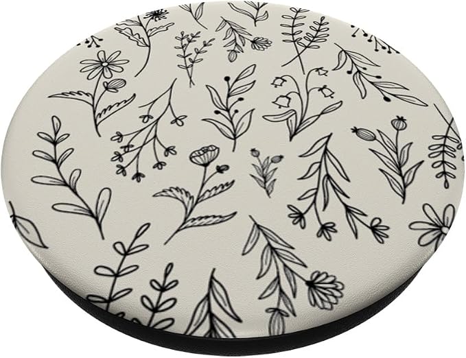 Sand Beige Wildflower Floral Flower Pattern PopSockets Adhesive PopGrip