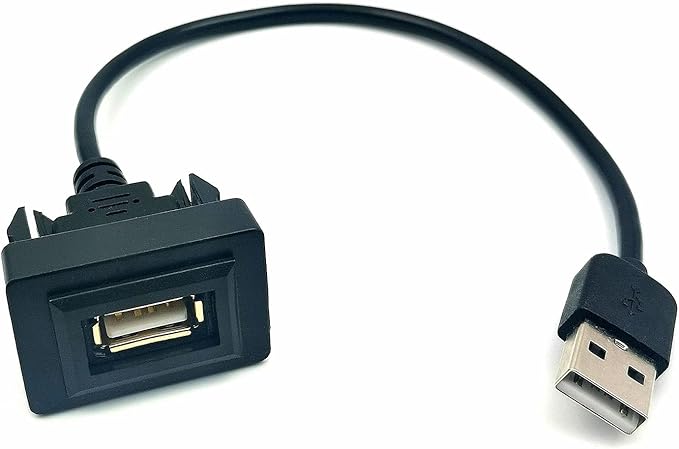 DEVMO Car Dash Flush Mount USB Port Panel Extension Cable Adapter Compatible with to-yota Vios/ALTIS (35 24mm)