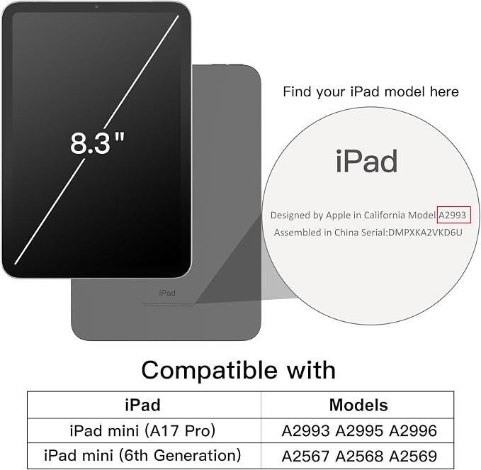 JETech Case Cover for iPad mini A17 Pro/6th Gen (2024/2021) Black | Clear Transparent Back Pencil Holder Slim Shockproof Protection Tri-Fold Stand Auto Wake/Sleep