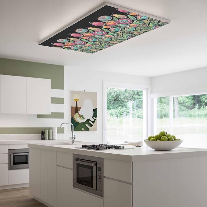 Fluorescent Light Covers for Ceiling Lights Colorful Flowers Magnetic Light