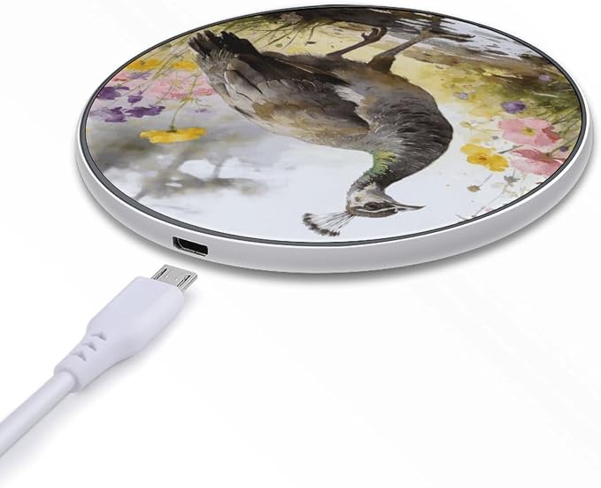 Sparrow's Feather Grows Wireless Charger Fast Charging Pad | Anti-Slip Qi Certified Wireless Charging Pad for All Phones with Wireless Charging Function for Home Office Travel