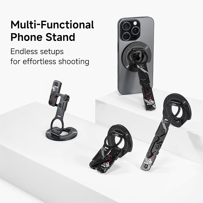VSGO Multi-Functional Magnetic Phone Stand - Black | Lightweight &amp Thin Phone &amp Pad Stand Alluminum Body VP005