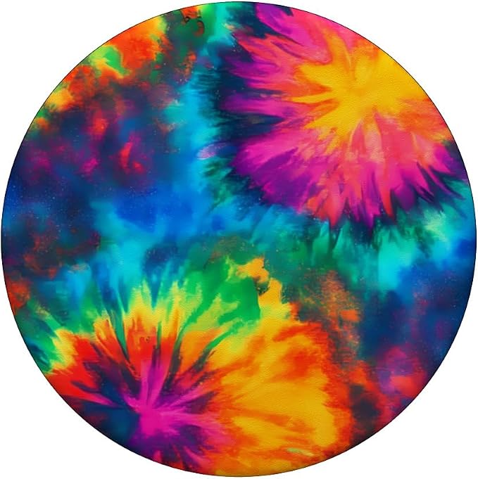 Abstract Design as Colorful Retro Psychedelic Art A Tie-Dye PopSockets PopGrip for MagSafe
