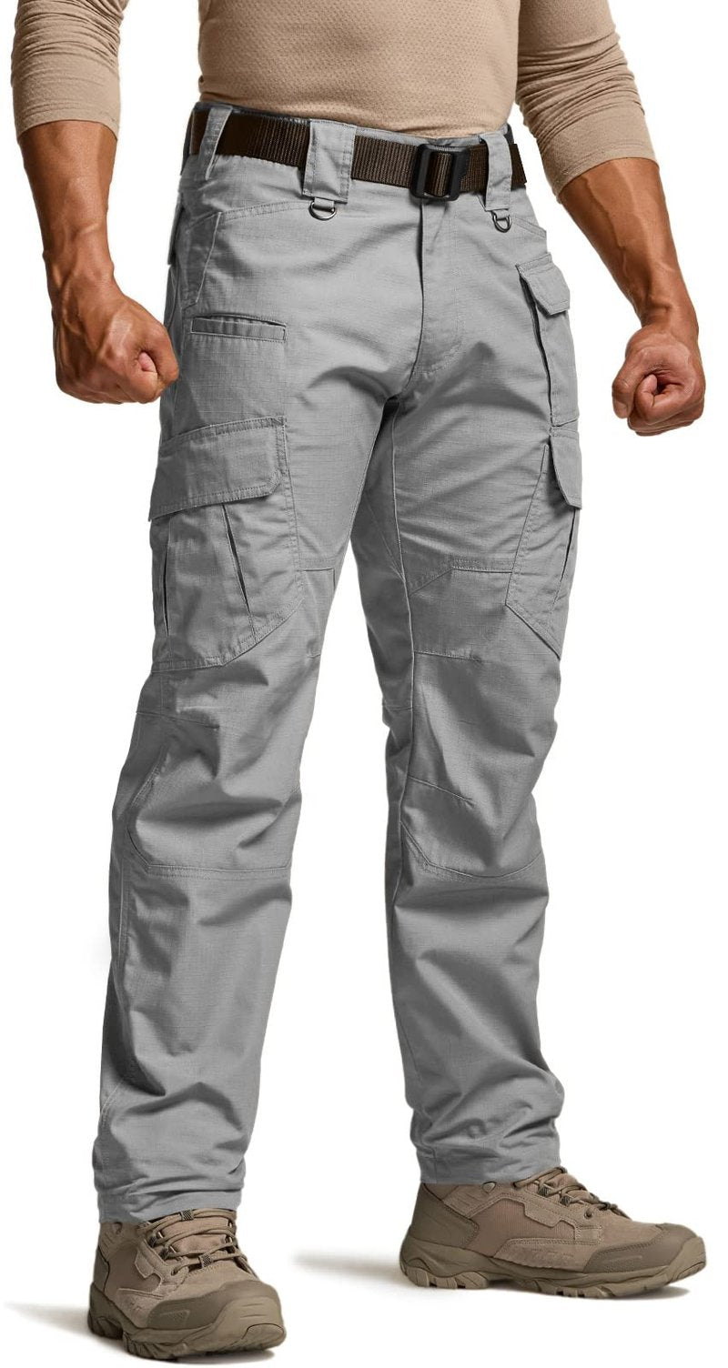CQR Men's Tactical Pants, Water Resistant Ripstop Cargo Pants, Lightweight EDC Work Hiking Pants, Outdoor Apparel, Duratex Mag Pocket Stone, 42W x 30L