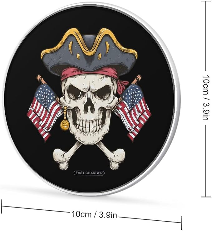 USA Skull Wireless Charger Portable Charging Pad | LightweightAll Smartphone