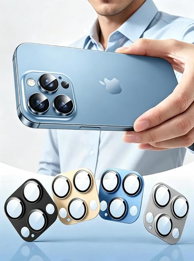 [2 Pack] Compatible for iPhone 13 Pro/iPhone 13 Pro Max Camera Lens Protector Metal Plus Tempered Glass Camera Cover Oneness Design Ultra Clear Anti-Explosion Black+Black