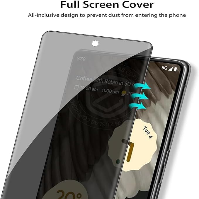 3 Pack Privacy Screen Protector for Google Pixel 4 9H Hardness [Anti-Scratch] Full Coverage Anti-Spy Tempered Glass Film for Google Pixel 4 [Don’t Support Fingerprint Unlock] | 9H Hardness Anti-Spy T