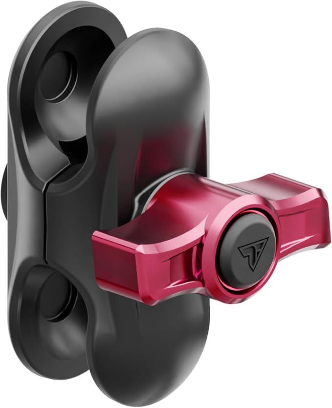 2 Long Metal 20mm Ball and Socket Arm | Tackform DuraLock 20 Series | Dual 20mm Sockets with Optional Anti-Theft Knob | Black