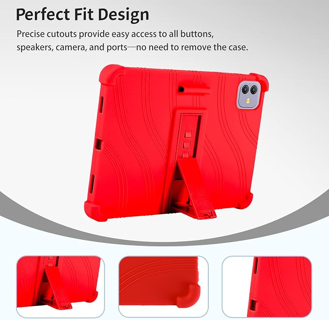 Case for Blackview Link 8 12.7-Inch Tablet – Shockproof Silicone Protective Cover with Kickstand Drop-Resistant Business Style (Black)
