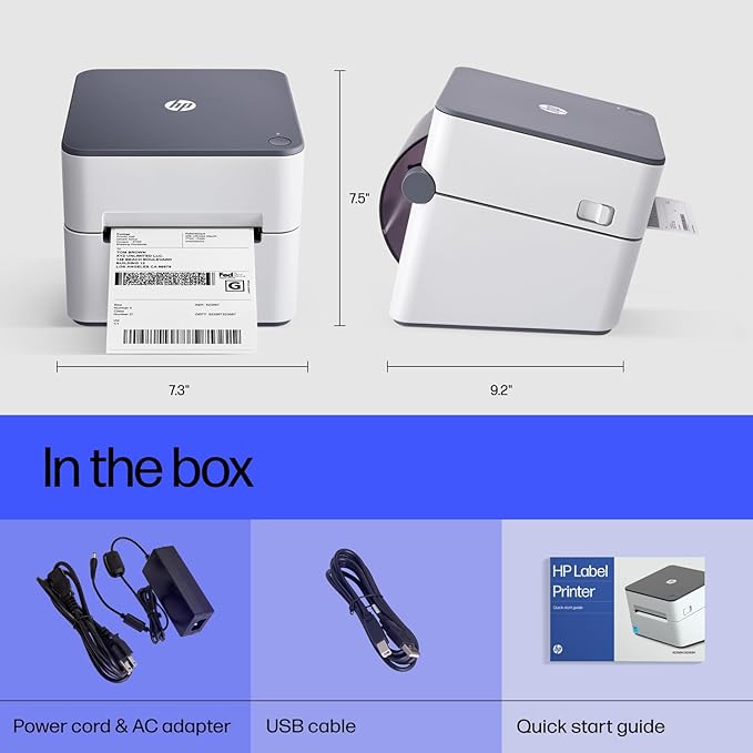 HP Direct Thermal Label Printer with Ethernet Connection – Industrial-Grade, Easy-to-Use, & High-Speed Shipping Label Printer (203 DPI)