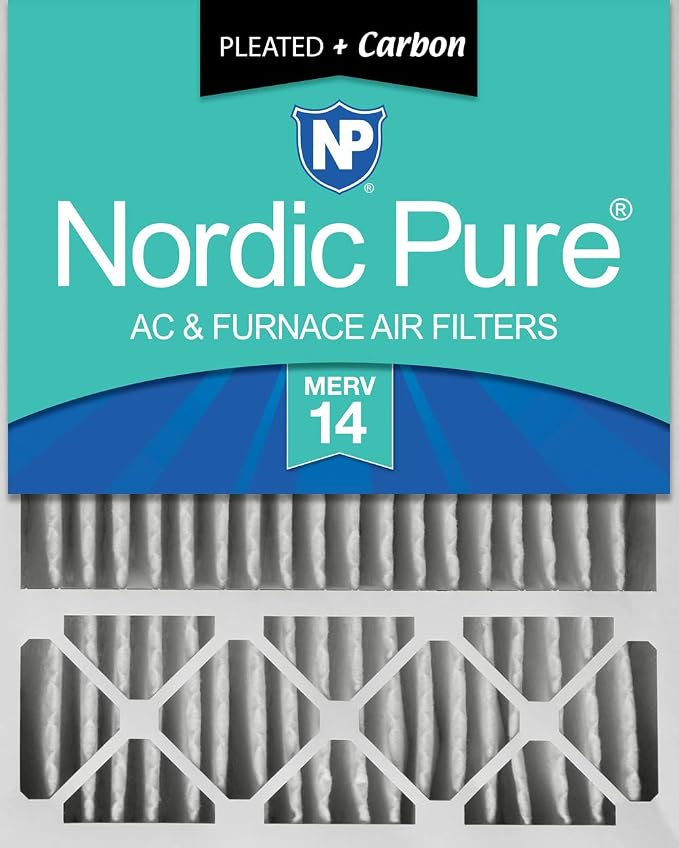 Nordic Pure 20x25x5 Honeywell Replacement Air Filters MERV 14 Plus Carbon 1 Pack