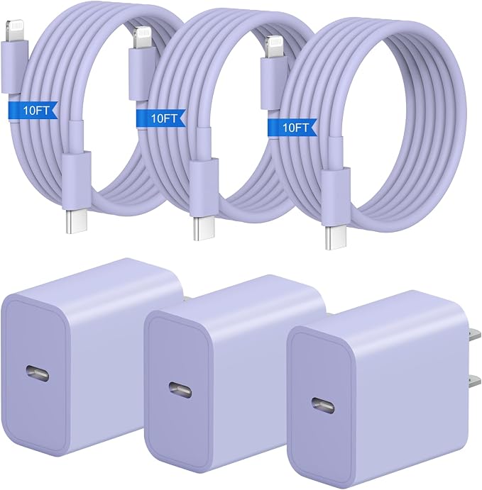iPhone Charger Fast Charging 3+3Pack 20W USB C Charger with Lightning Cable | For iPhone 14/13/12/11/Pro/Pro Max/Mini/Xs Max/XR/X iPad