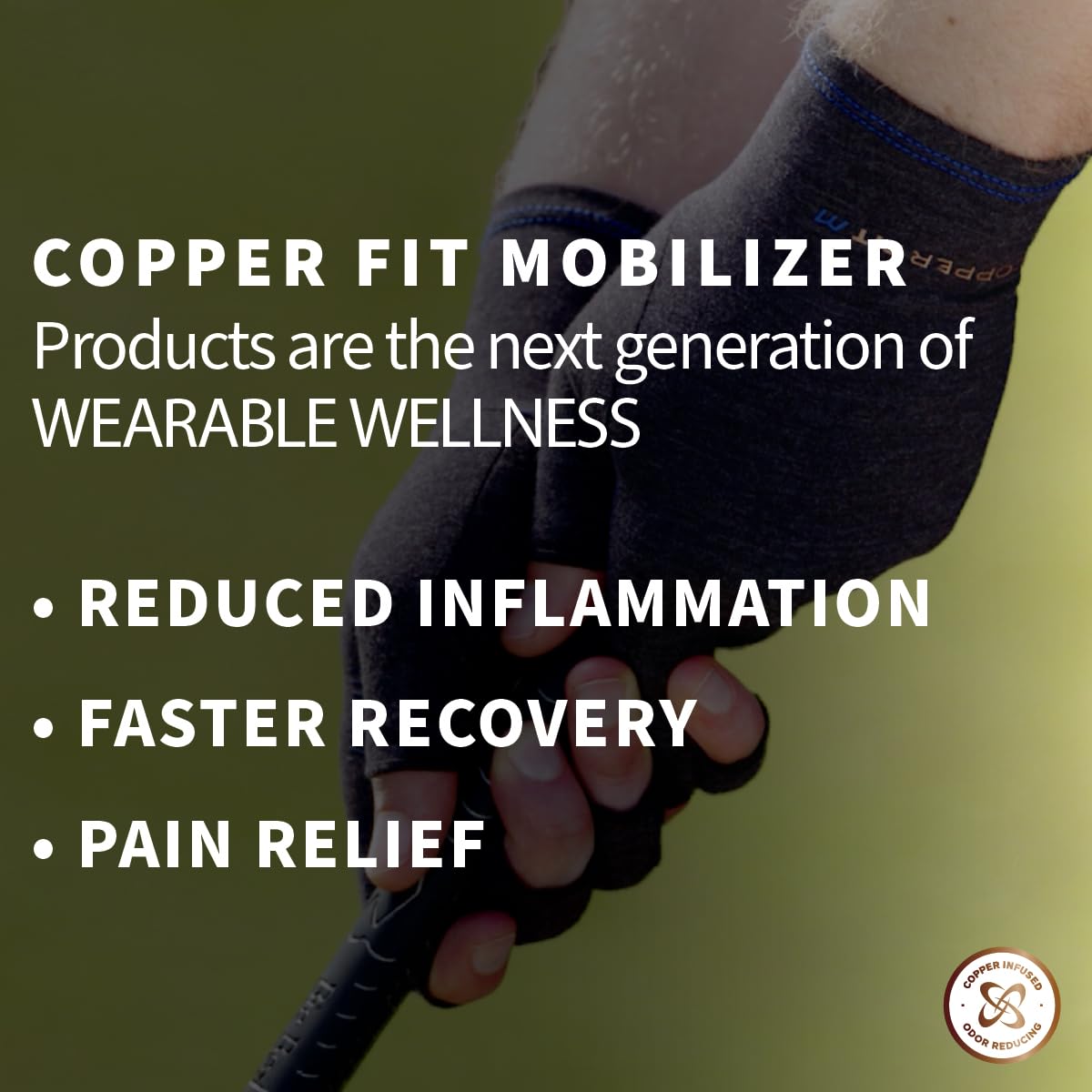 Copper Fit Mobilizer Compression Gloves (Small,Medium)