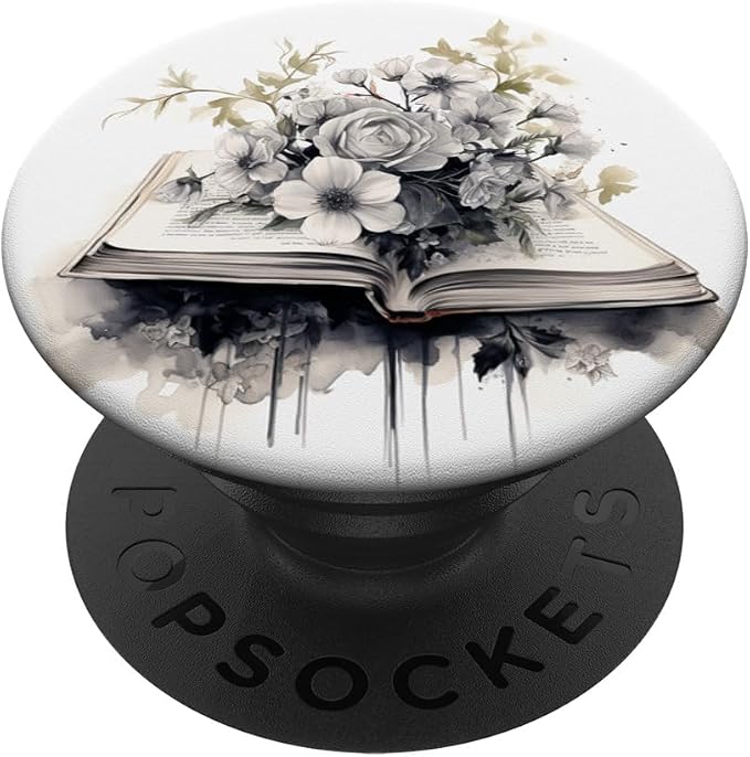 Reading Books and Flowers Librarian Book Lover Floral PopSockets PopGrip for MagSafe