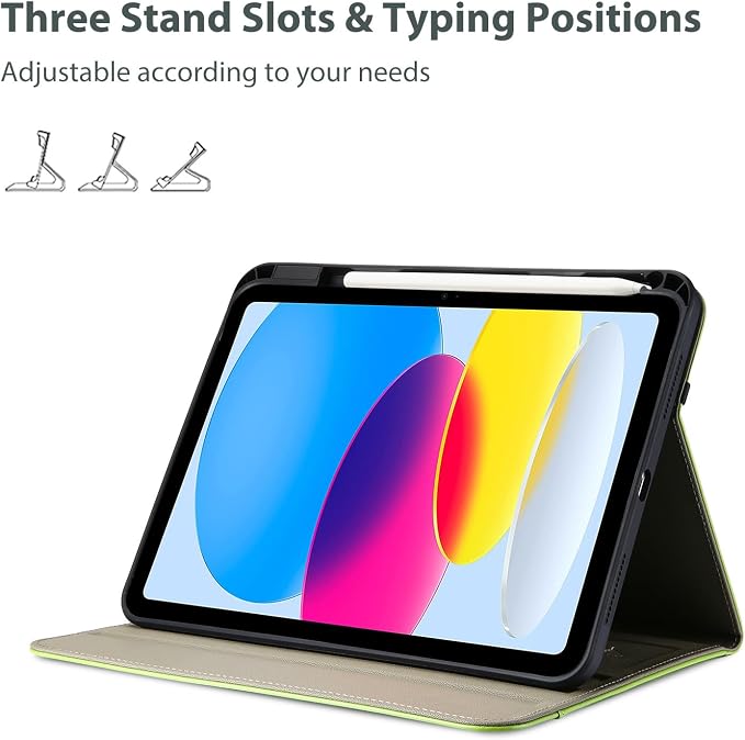 ProCase for iPad A16 11th Generation 11” 2025/iPad 10th Generation 10.9” 2022 with Pencil Holder iPad 11/10 PU Leather Case Business Stand Cover Smart Folio with Hand Strap Front Pocket -Berrypurple