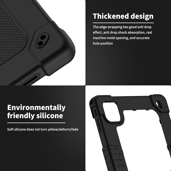 for Callsky-Tab Cpad 10 Tablet 10.1 inch Case with 2 Pcs Screen ProtectorHeavy Duty Shockproof Stand Shoulder Strap Case for Callsky-Tab Ctab 10/Callsky-Tab Cpad 10 Tablet (Black)