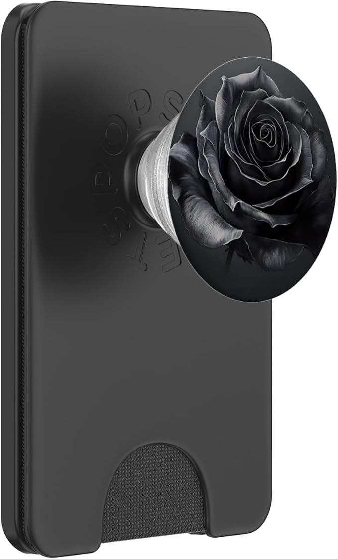 black rose black rose blossom PopSockets Adhesive PopGrip