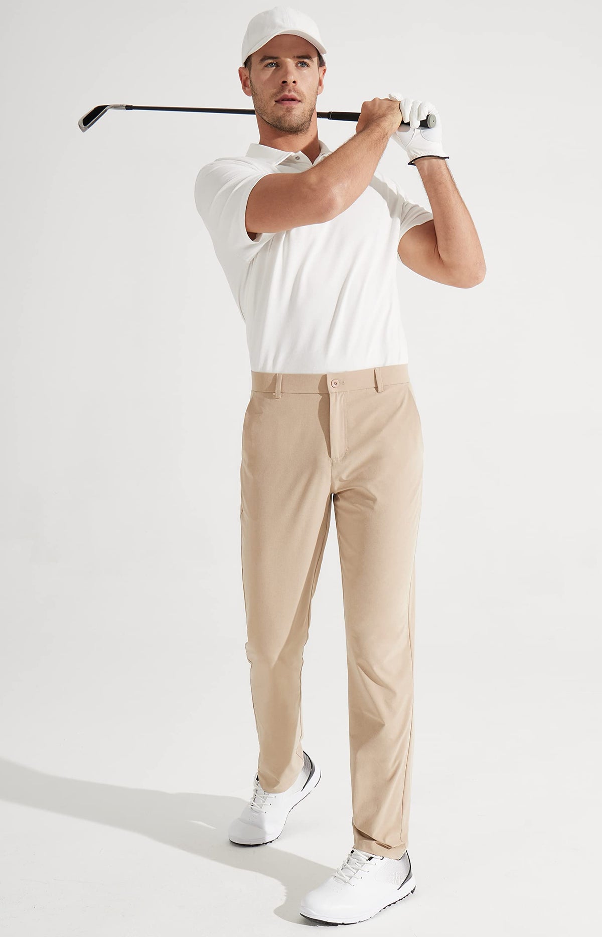 Libin Men's All Day Comfy 34" Golf Pants Khaki 33W x 34L