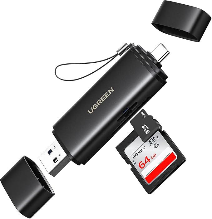 UGREEN USB C SD 4.0 Card Reader USB Memory Card Reader for SDXC, SDHC, MicroSD, MMC, RS-MMC, Micro SDXC, Micro SDHC, UHS-II, and UHS-I Support 312 MB/s SD