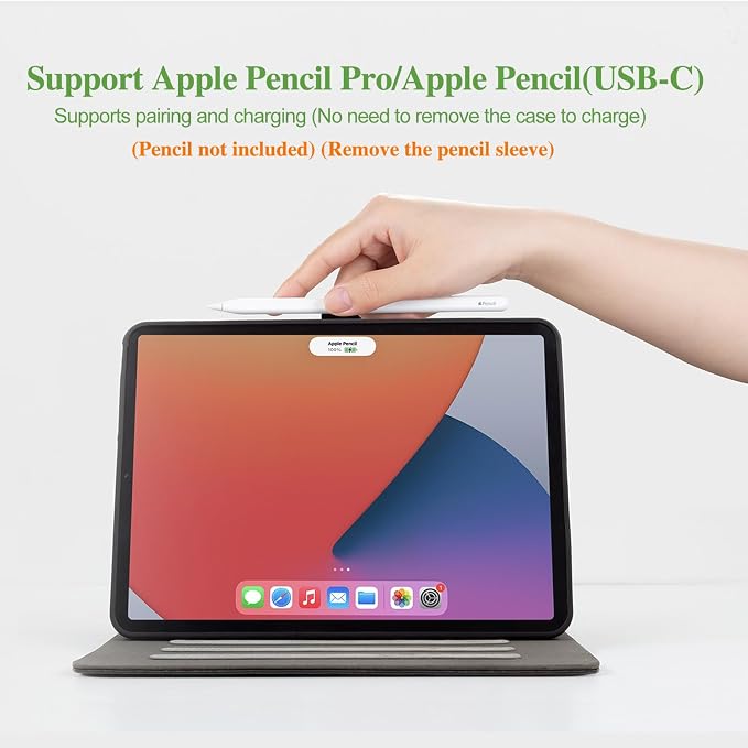Vimorco for iPad Pro 11-inch Case M5/M4 2025/2024 for iPad Pro Case 11 Inch M5/M4 Pencil Holder/Hand Strap/Pocket/Screen Protection Band 3 Adjustable Angles Auto Sleep/Wake Beach Blue Ocean