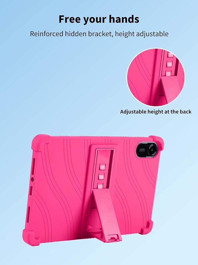 Case for Xiaomi Redmi Pad 2 Tablet 11inchNOUKAJU Tablet Protection CaseAdjustable BracketSoft SiliconeSilicone Protection Cover for Redmi Pad 2(Black)