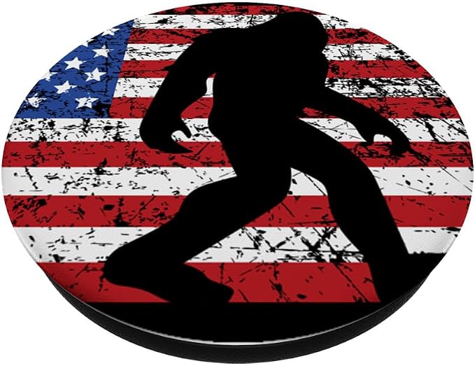 American Flag Bigfoot Black PopSockets Stand for Smartphones and Tablets PopSockets Adhesive PopGrip