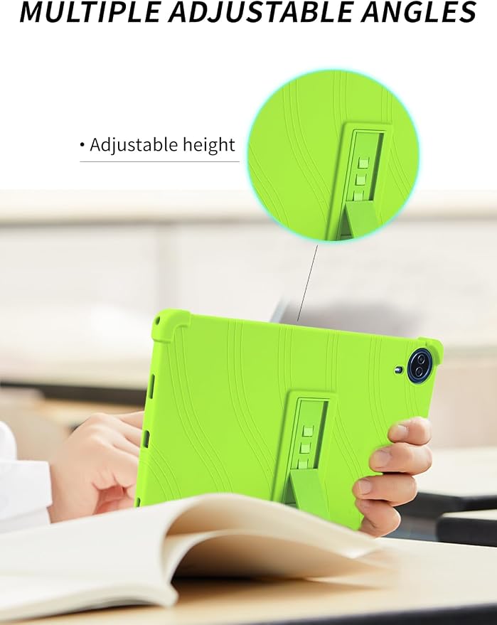 Case for Urao G140L Tablet 14 inch Android 15 TabletWUNIAK Shock Proof Lightweight Stand Rubber Shell Protective CoverKids Friendly Soft Silicone Adjustable Stand CoverBlack