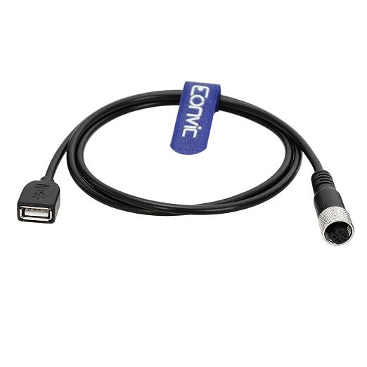 Industrial M12 4 Pin A Code Female to USB 2.0 Male Data Connection Cable High Flex Shielded Moulded IP67 Waterproof Cable