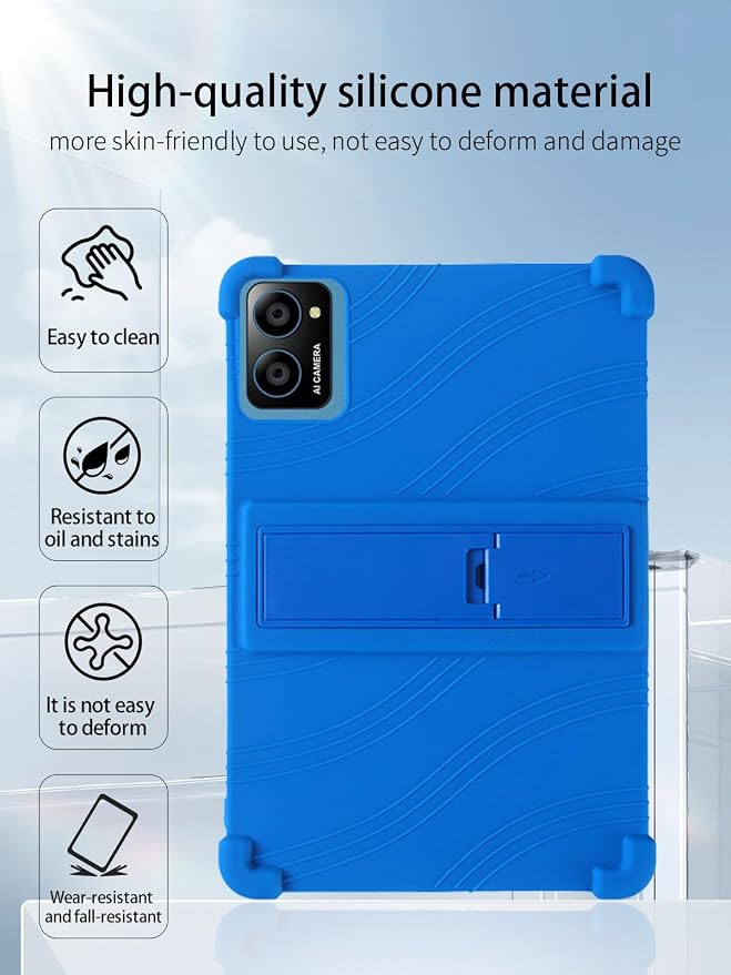 for TabneraX UTbook Android 15 Gaming Tablet10 2.5K Ultra Clear Display Tablet Model CaseSoft Silicone Adjustable Stand Cover Lightweight Kids FriendlyBlack.