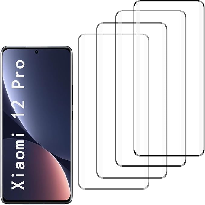 [4 Pack] Tempered Glass Screen Protector for Xiaomi 12 pro | Tempered Glass Scratch Resistant Easy-Install Bubble Free Anti-Fingerprint