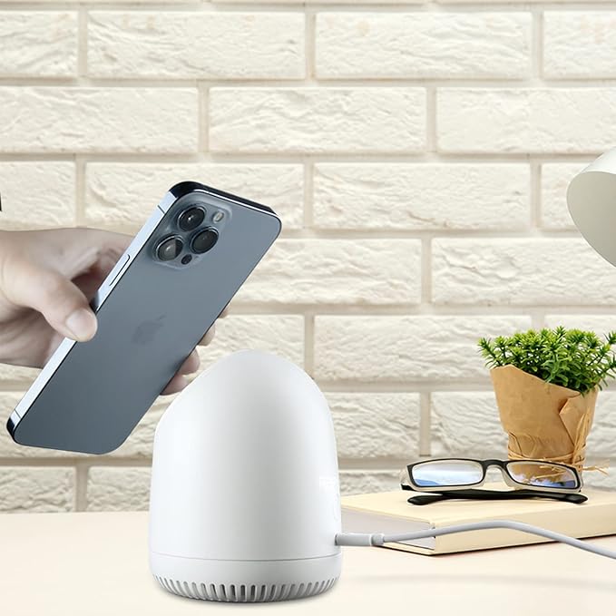 RapidX Capo Magnetic Wireless Charger Portable Bluetooth Speaker &amp MagSafe Stand for iPhone 15 14 13 12 / Mini Plus Pro &amp Pro Max (White)