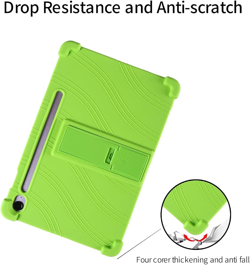 for Samsung Galaxy Tab S10 FE 11 Inch Tablets CaseBOVUGAC Soft Silicone Adjustable Stand Shockproof Kids Friendly for 10 Inch Tablets(Black)