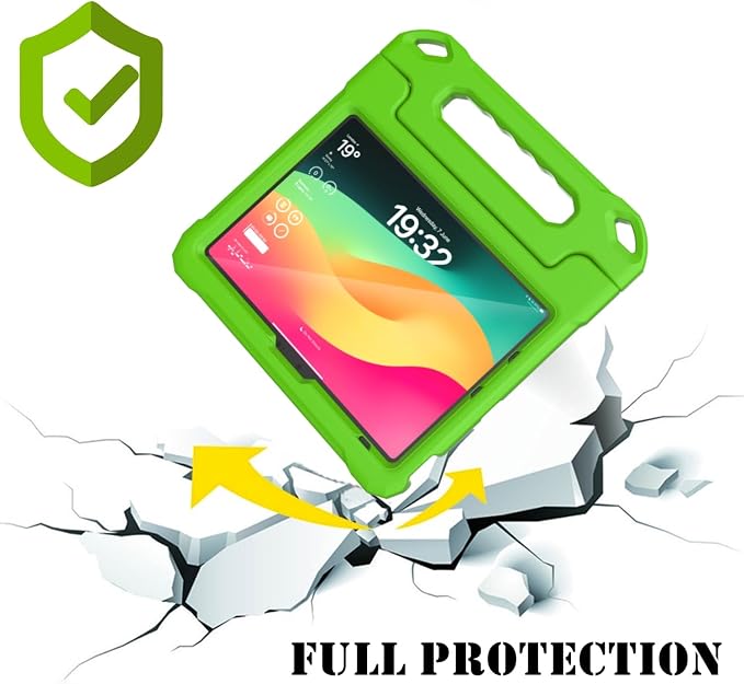 Kids Case for New iPad (A16) 11th Generation 11 inch 2025 iPad 10th Generation 10.9 2022 - Shockproof Handle Bumper Stand Cover with Built-in Screen Protector &amp Pencil Holder Tablet Case (Black)