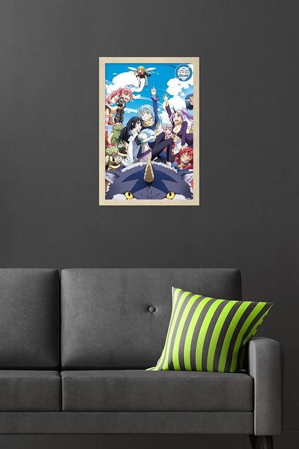 Trends International That Time I Got Reincarnated As A Slime - Group Wall Poster, 22.4L x 14.7W, Blonde Framed Version