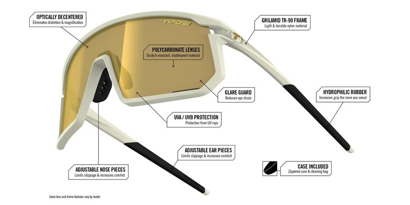 Tifosi Optics Moab Sunglasses (Matte White (Clarion Blue/AC Red/Clear))