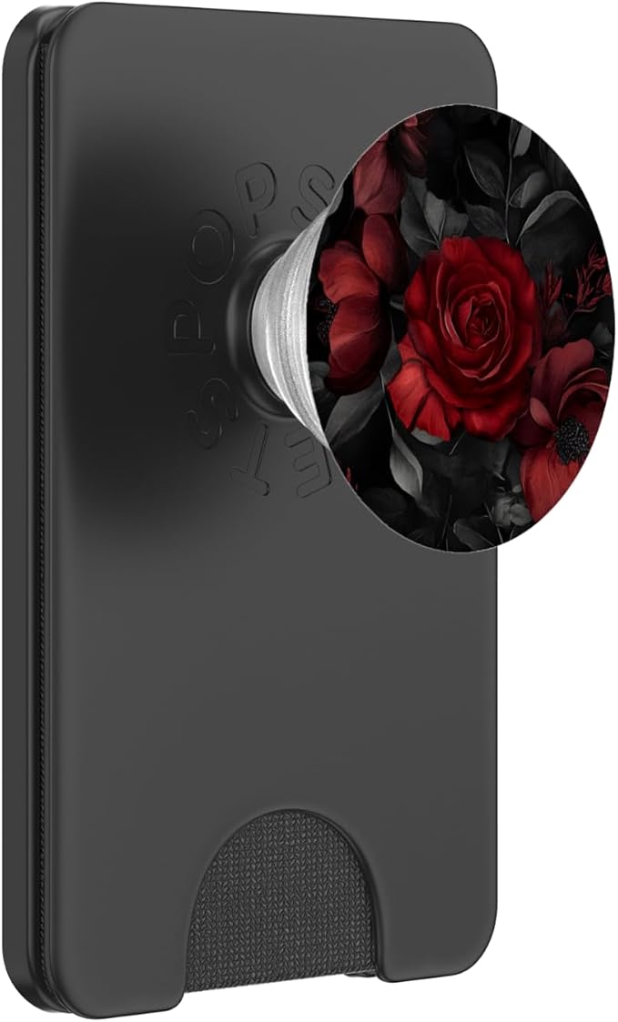 Goth Floral Red Rose Moody Black Dark Academia Flowers PopSockets PopWallet for MagSafe