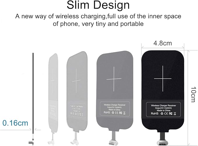 Nillkin Wireless Charging Receiver and Adapter Qi Wireless Charger Receiver Module for Google Pixel 3A XL Samsung Galaxy A13/A14/A15/A42 LG and Other USB C Phones Type C Long