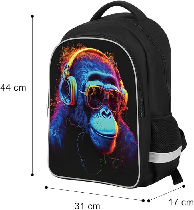 School Backpack for Boys 17" Boys Backpack for Kids Children Teens Elementary Middle School - Students Bookbag Ages 6-18 Gorilla Tag Travel Back Pack