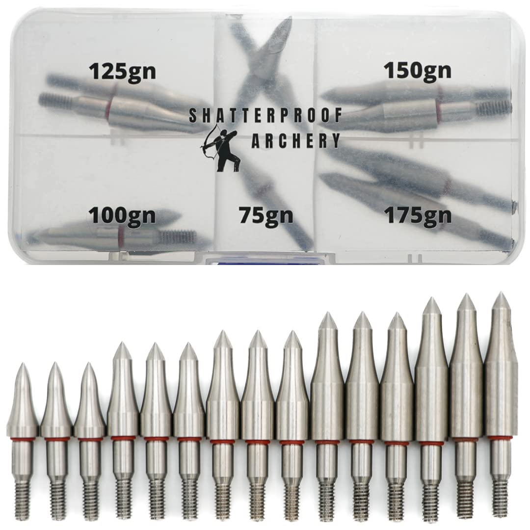 Shatterproof Archery Archery Field Point Test Kit (15 Pieces) 75gn, 100gn, 125gn, 150gn, 175gn