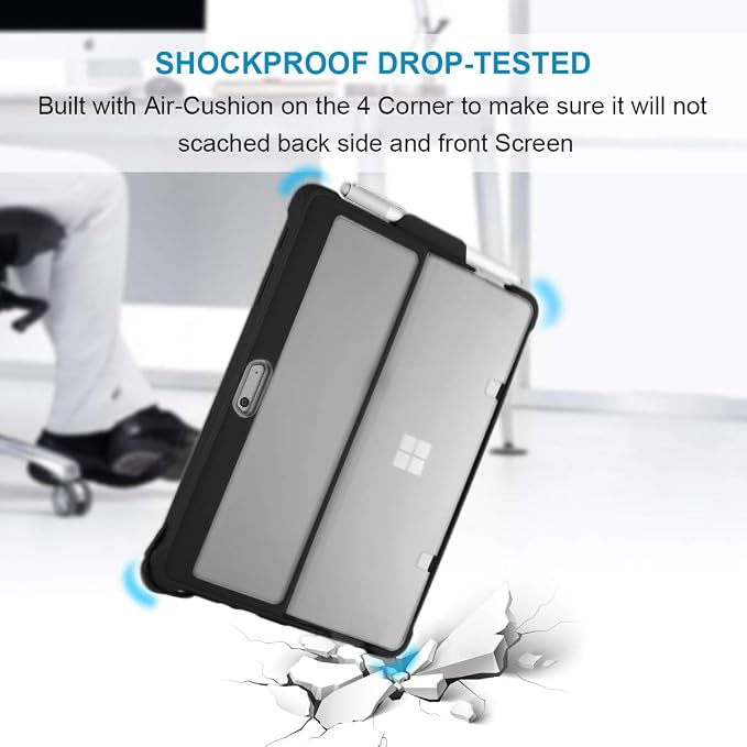 for Surface Go 3 Case Surface Go 2 Case Surface Go Cases Shockproof Rugged Folio Surface Go 3/ Go 2/ Go Protective Cases Cover Compatible with Microsoft Surface Go 2/ Go 3/ Go 10 inch Tablet