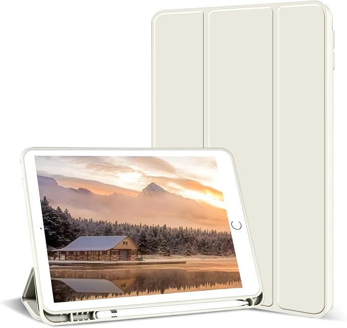 Aoub Case for iPad 9th/8th/7th Generation 10.2 inch Auto Sleep/Wake Slim Lightweight Trifold Stand Smart Cover Soft TPU Back Case with Pencil Holder for iPad 10.2 2021/2020/2019 Black